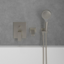 Baterie cadă-duș Villeroy&Boch, Architectura Square, montaj încastrat, brushed nickel